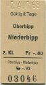 Oberbipp Niederbipp - Fahrkarte
