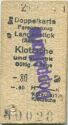 Doppelkarte - Personenzug - Langebrück (Sachsen) Klotzsche und zurück - Fahrkarte