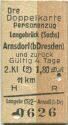 Doppelkarte - Personenzug - Langebrück (Sachsen) Arnsdorf (bei Dresden) - Fahrkarte
