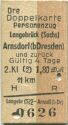 Doppelkarte - Personenzug - Langebrück (Sachsen) Arnsdorf (bei Dresden) - Fahrkarte