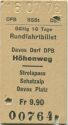 Rundfahrtbillet DPB SSSt DSB - Davos Dorf Höhenweg