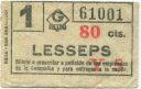 Spanien - Barcelona - G Metro - Lesseps - Fahrschein 50er Jahre