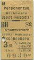 Fahrkarte - Personenzug Borkheide Beelitz Heilstätten - S-Bahnverkehr