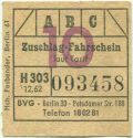 Berlin - Berlin - BVG - Zuschlag-Fahrschein 1962
