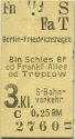 S-Bahn-Fahrkarte - Berlin-Friedrichshagen - Schlesischer Bf.