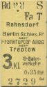 Fahrkarte - S-Bahn - Rahnsdorf - Berlin Schlesischer Bf.