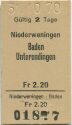 Niederweningen Baden Unterendingen - Fahrkarte