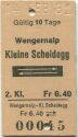 Wengernalp Kleine Scheidegg und zurück - Fahrkarte