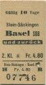 Stein-Säckingen Basel SBB und zurück - Fahrkarte