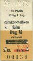 Rümikon-Mellikon Baden Brugg AG via Koblenz und zurück - Fahrkarte