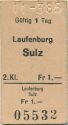 Laufenburg Sulz - Fahrkarte