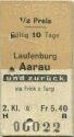 Laufenburg Aarau und zurück via Frick oder Turgi - Fahrkarte
