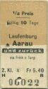 Laufenburg Aarau und zurück via Frick oder Turgi - Fahrkarte