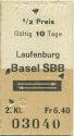 Laufenburg Basel SBB und zurück - Fahrkarte