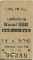 Laufenburg Basel SBB und zurück - Fahrkarte
