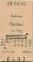 Koblenz Baden via Turgi und zurück - Fahrkarte