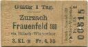 Zurzach Frauenfeld SBB via Bülach Winterthur - Fahrkarte