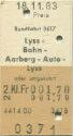 Rundfahrt 3617 - Lyss Bahn Aarberg Auto Lyss oder umgekehrt - Fahrkarte