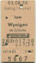 Lyss Wynigen via Zollikofen und zurück - Fahrkarte