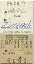 Lyss Zurzach Reiseweg siehe Rückseite via Biel Olten Turgi und zurück - Fahrkarte