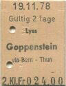Lyss Goppenstein via Bern Thun - Fahrkarte