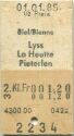 Lyss La Heutte Pieterlen - Fahrkarte