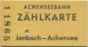 Achenseebahn - Zählkarte - Jenbach-Achensee