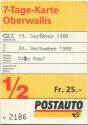 Oberwallis - 7 Tage-Karte Postauto 1989