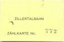 Zillertalbahn - Zählkarte