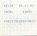 SVB Städtische Verkehrsbetriebe Bern - Insel - Kurzstreckentarif