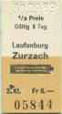 Laufenburg - Zurzach retour 1/2 Preis - Fahrkarte