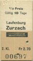 Laufenburg - Zurzach retour 1/2 Preis - Fahrkarte