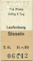 Laufenburg Sisseln einfach - Fahrkarte 1986