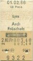 Lyss Arch Frschels retour - 1/2 Preis - Fahrkarte