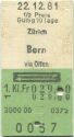Zrich Bern via Olten retour - Fahrkarte