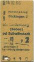 Sckingen bis Laufenburg (Baden) oder Schwrstadt - Fahrkarte