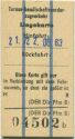 Turnus-Gesellschaftssonderzugverkehr - Liegekarte - Rückfahrt 1963