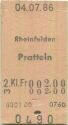 Rheinfelden Pratteln einfach - Fahrkarte