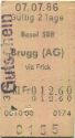 Basel Brugg via Frick einfach - Fahrkarte