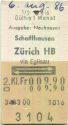 Schaffhausen Zürich HB via Eglisau retour - Ausgabe Neuhausen - Fahrkarte