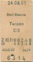 Biel/Bienne Twann mit Bahn einfach - Fahrkarte