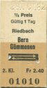 Riedbach Bern Gümmenen retour - Fahrkarte