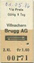 Villnachern Brugg AG retour - Fahrkarte