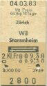 Zürich Wil Stammheim retour - Fahrkarte