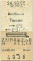 Biel/Bienne Twann hin mit Bahn zur&uuml;ck Bahn/Schiff - Fahrkarte
