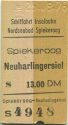 Schiffahrt Inselbahn - Nordseebad Spiekeroog - Spiekeroog Neuharlingersiel - Fahrkarte