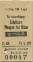 Niederbipp Solothurn Wangen bei Olten retour - Fahrkarte