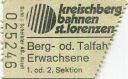 Kreischberg Bahnen St. Lorenzen 1981 - Fahrschein
