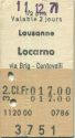 Lausanne Locarno via Brig Centovalli - Fahrkarte