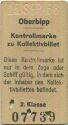 Oberbipp - Kontrollmarke zu Kollektivbillet
